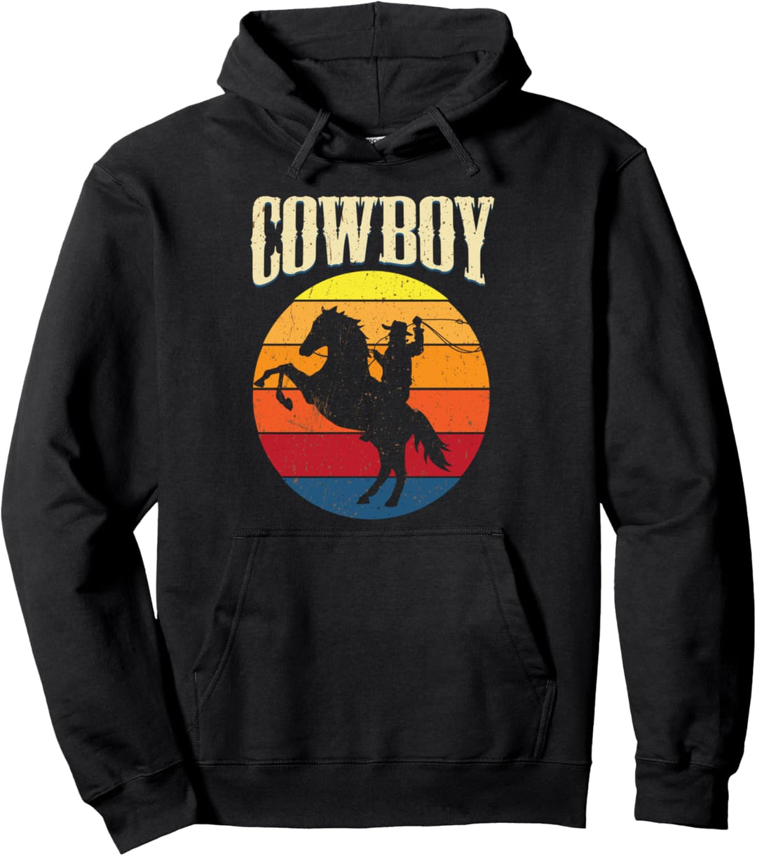 Cowboy-Reiten Retro Vintage Vintage Western Western Geschenk Pullover Hoodie