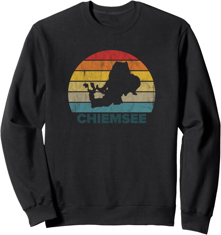 Chiemsee Sonnenuntergang Retro Sunset Vintage Urlaub Sommer Sweatshirt