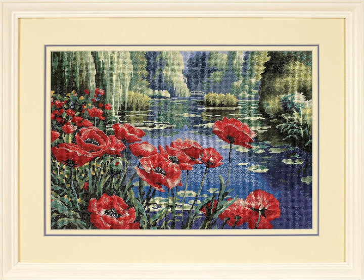 DIMENSIONS 20066 Needlepoint Lakeside Poppies Kit, 100% Cotton, Multi-Colour, 40 x 27 x 0.1 cm Seeuf