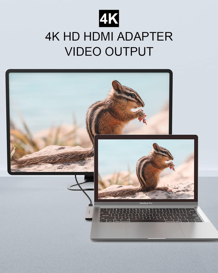7 In 2 MacBook Air USB C Hub Dual Displayport, Type C Adapter to HDMI 4K 60Hz , USB 3.0, USB C 3.0 T