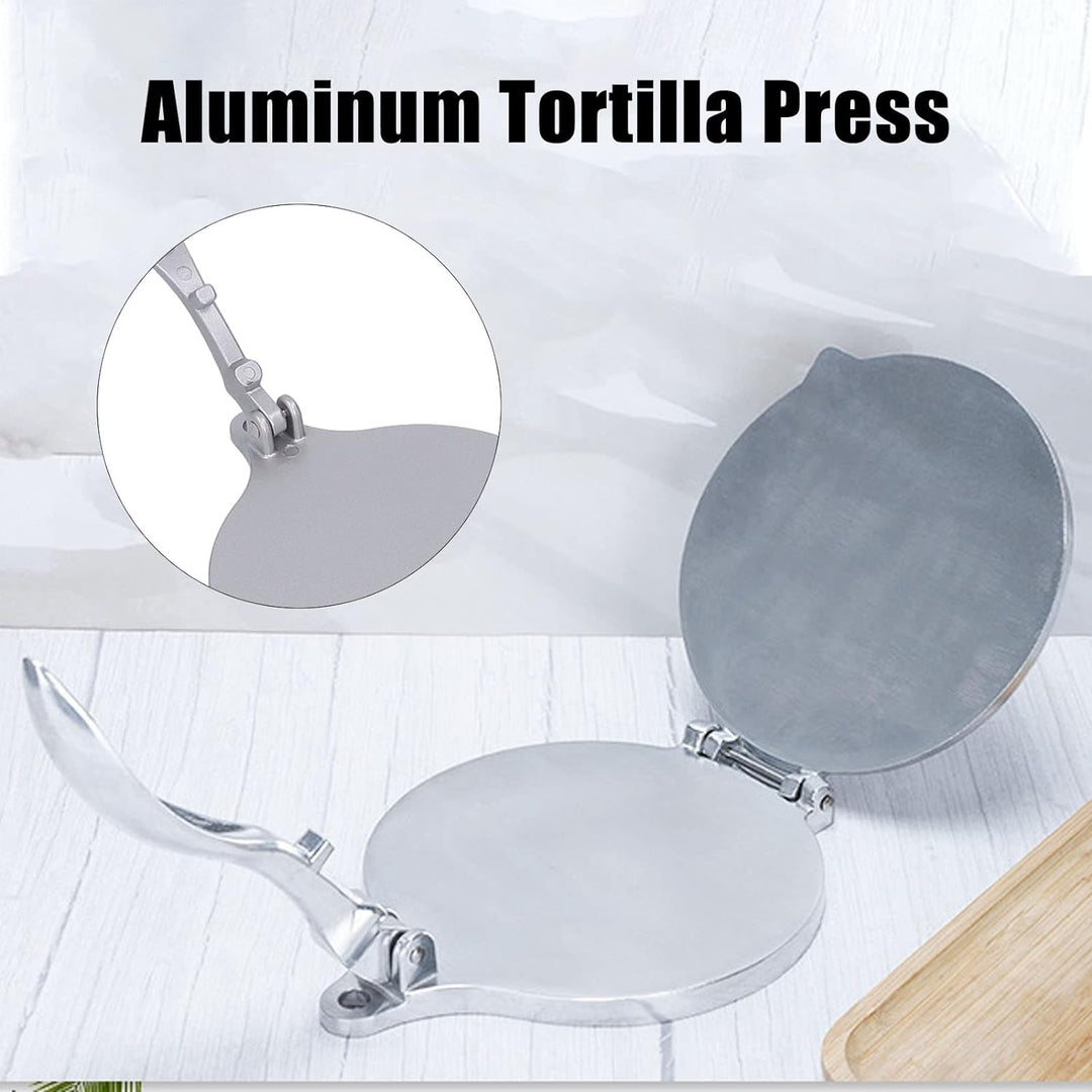 Tortilla-Presse, Roti-Presswerkzeug, 20 Cm, Aluminiumlegierung mit Gebogenem Griff, Geeignet für die