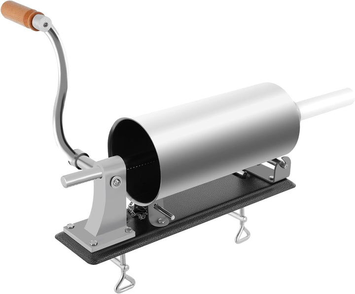 Manueller Wurstfüller aus Edelstahl 3L, horizontale Wurstfüllmaschine mit 4 Füllrohren