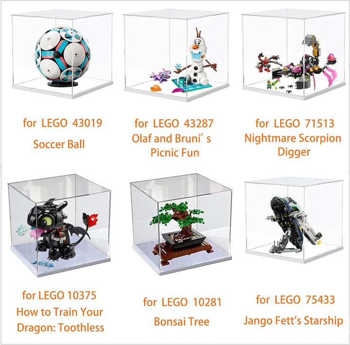 Acryl Vitrine Schaukasten für Lego 10281 43249 75403 75381, Glasvitrine Acrylbox Transparent Würfel