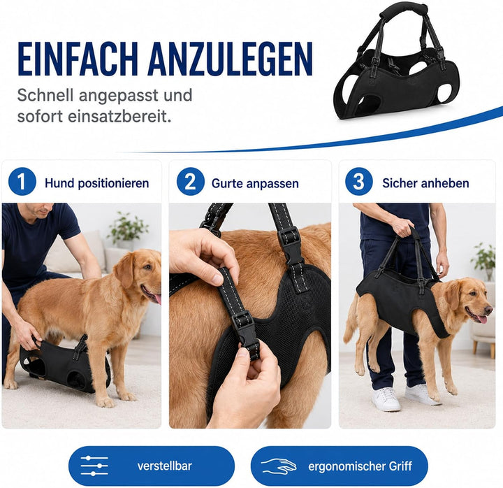 Tragehilfe Hund Gross, Hunde tragehilfe, Tragegeschirr Hund, Arthrose Geschirr Hund, Hundehebegeschi