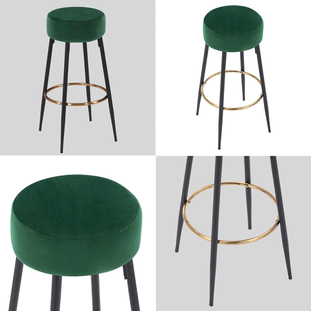 Duhome Barhocker 2er Set Barstühle Runde Tresenhocker Samt Bistrohocker mit Fussstütze für Bistro Kü