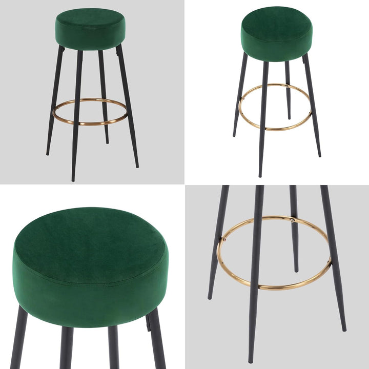 Duhome Barhocker 2er Set Barstühle Runde Tresenhocker Samt Bistrohocker mit Fussstütze für Bistro Kü