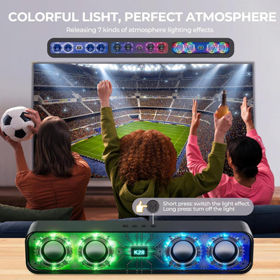 Ankuka Portable Bluetooth Wireless Karaoke Lautsprecher, TV-Lautsprecher mit Bluetooth und 2 Mikrofo