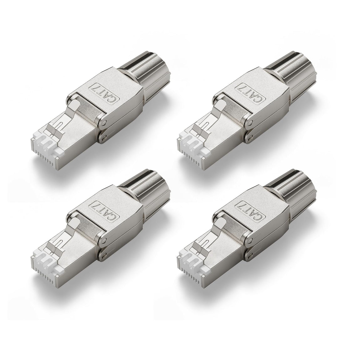 VCELINK RJ45 Stecker Werkzeuglos für Verlegekabel Cat7 Cat6A Netzwerkstecker Werkzeuglos Feldkonfekt