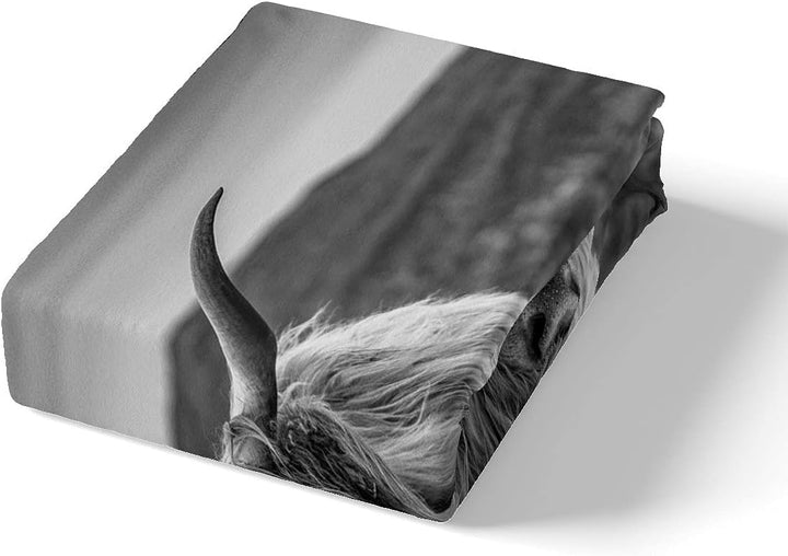 Hochlandkuh Bettwäsche Set Waldtier Bettbezug 220X240 Für Kinder Jungen Erwachsene Mann Longhorn Bul