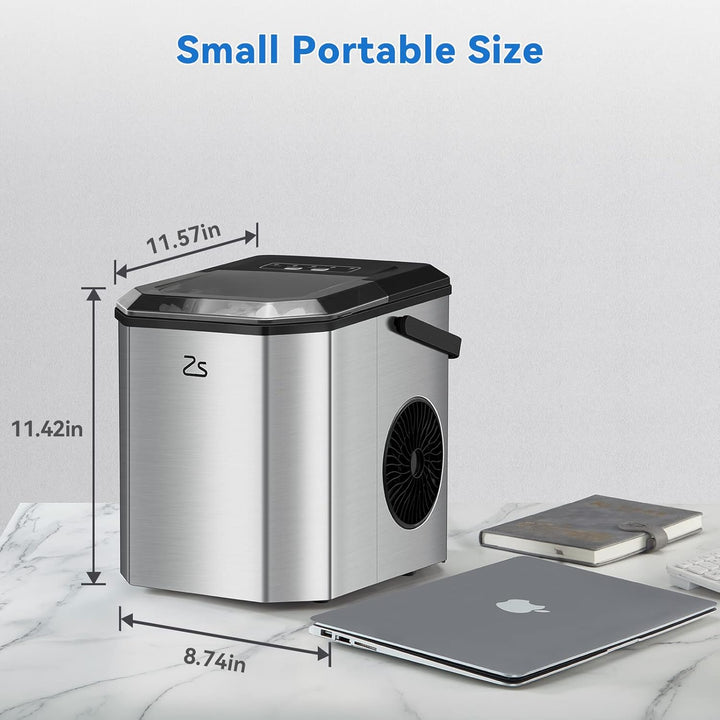 Kompakte Eiswürfelmaschine 120W Mini Eiswürfelmaschine | 9 Eiswürfel in nur 6 Minuten | Bis zu 26 lb