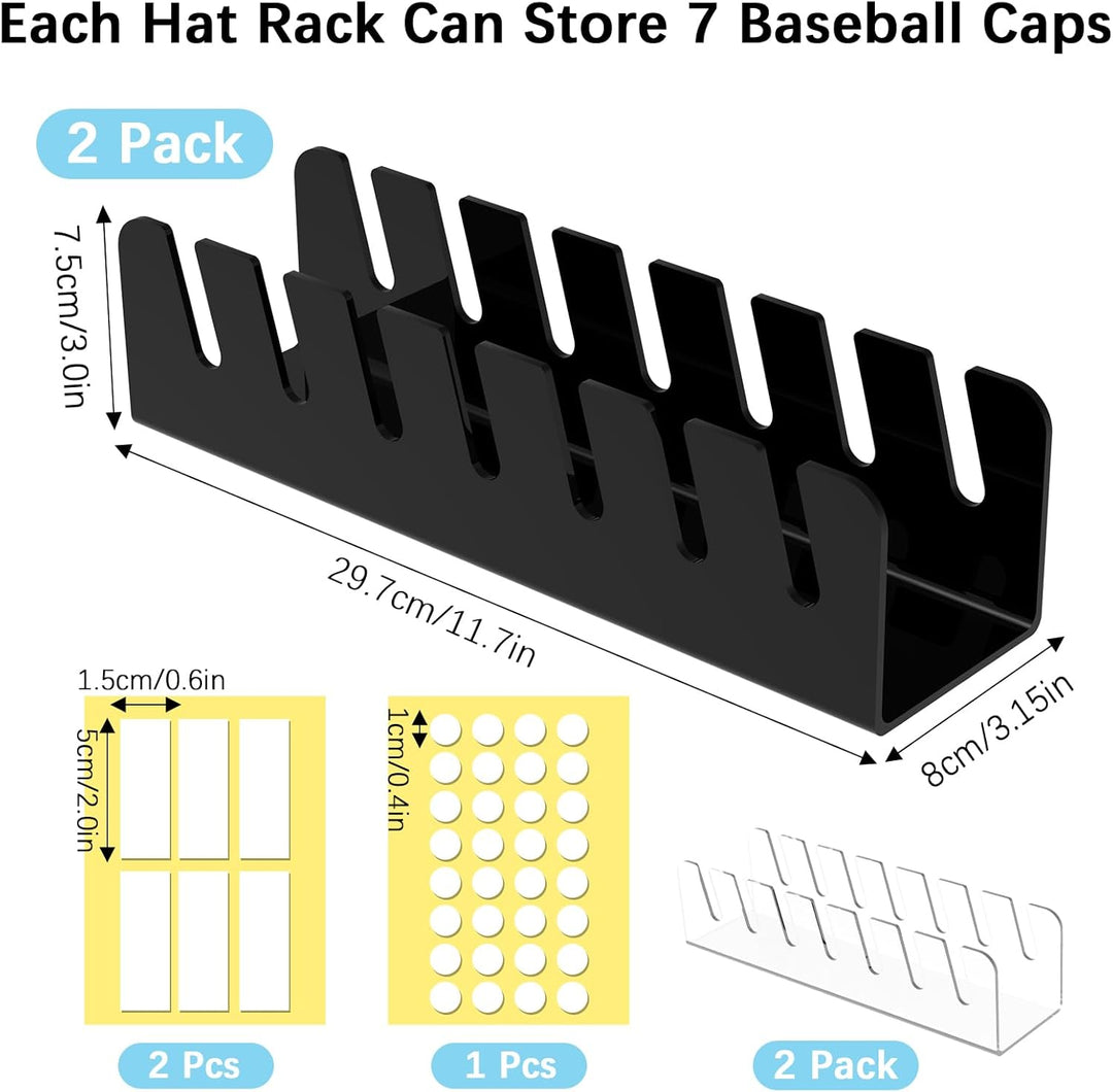 Cap Halter, 4 Stück Kunststoff Kappen Organizer, Cap Aufbewahrung Fasst 21 Hüte, Desktop Cap Halteru