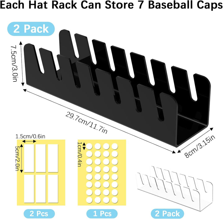 Cap Halter, 4 Stück Kunststoff Kappen Organizer, Cap Aufbewahrung Fasst 21 Hüte, Desktop Cap Halteru