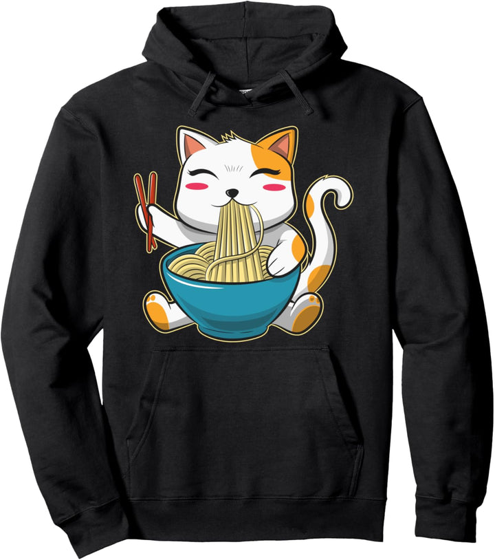 Ramen Katze - Lustige Kawaii Anime Niedliche Ramen Katze Pullover Hoodie