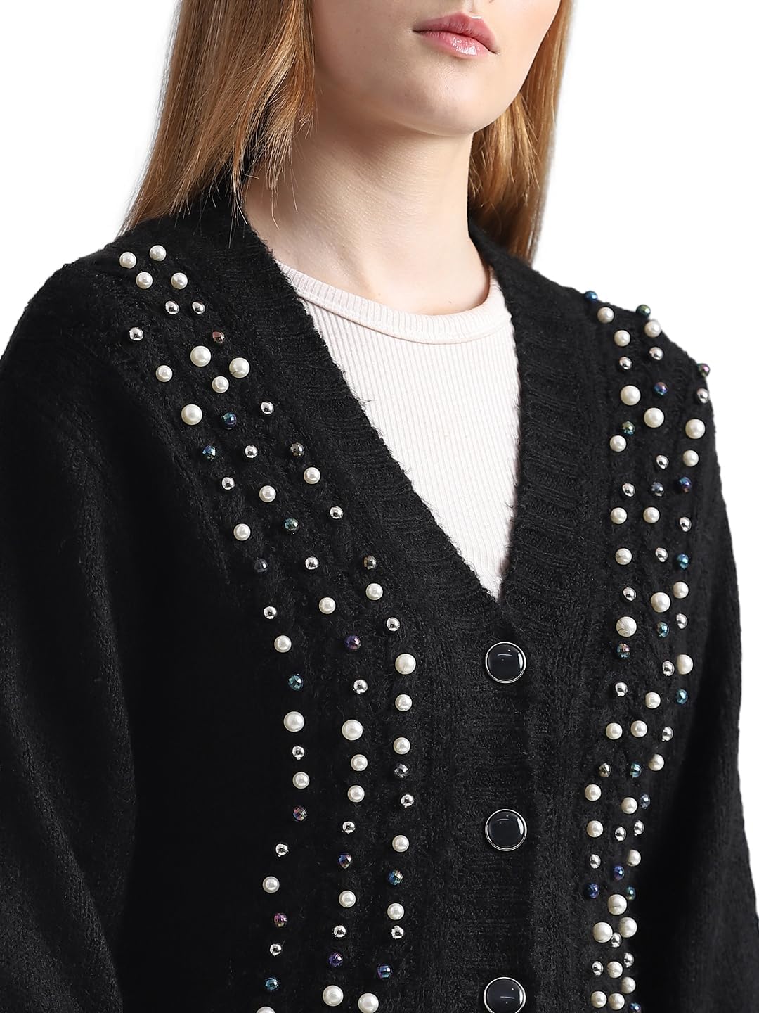 ONLY Damen Onlmarian Ls Cardigan KNT Strickjacke M Schwarz, M Schwarz
