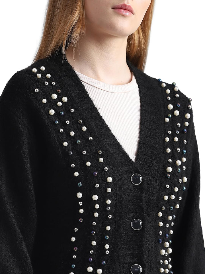 ONLY Damen Onlmarian Ls Cardigan KNT Strickjacke M Schwarz, M Schwarz