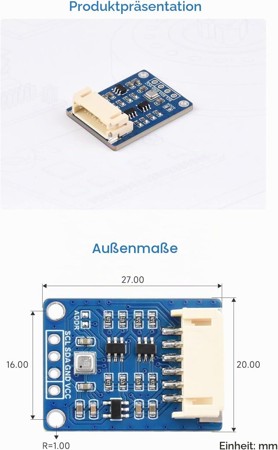 BME688 Sensor I2C BME688 Environmental Module for Raspberry Pi 4B+ 4B 3B+ 3B 2B+ Zero W WH 2W / Rasp