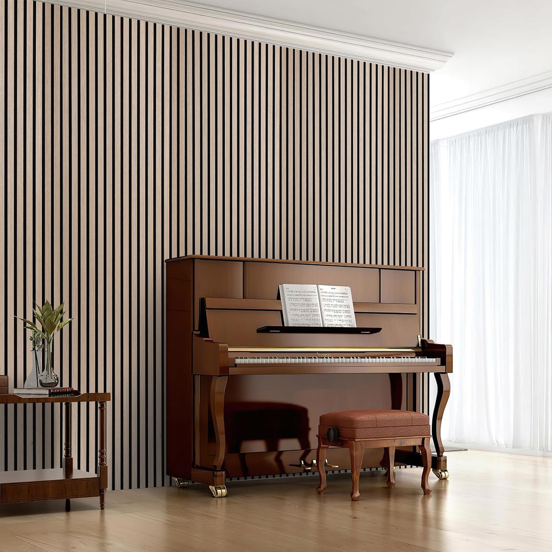 Akustikpaneele Selbstklebend Holz 1,44㎡ - 2 Stück 120x60cm,Paneele Wand 3D Schalldämmung Echoreduzie