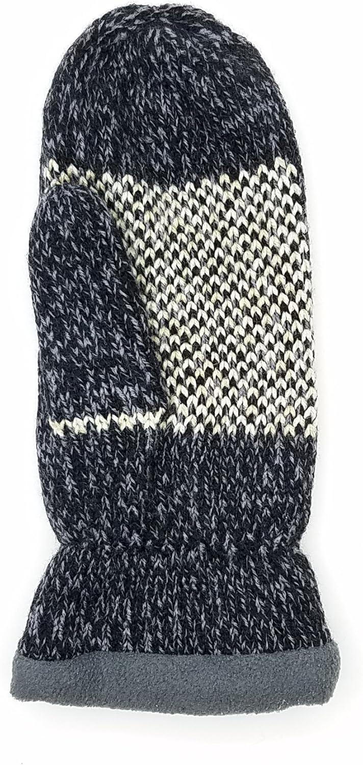 BRUCERIVER Damen Schneeflocke Strickhandschuhe mit warmem Thinsulate Fleece Futter Schwarz, Blau, Gr