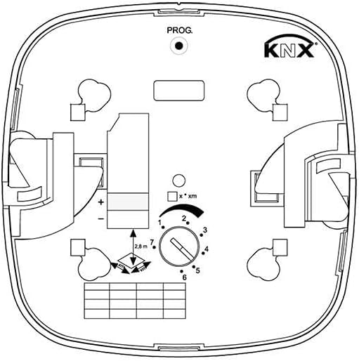 Steinel Päsenzmelder IR Quattro HD KNX weiss, PIR Unterputz-Bewegungsmelder, 4-Sensor-System, 64 m²