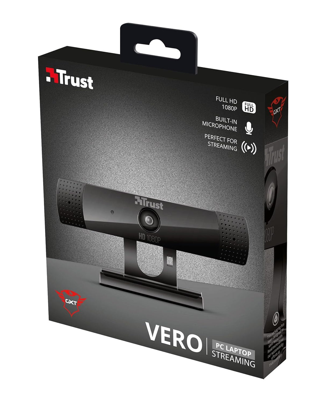 Trust Gaming GXT 1160 Vero Webcam Full HD 1080p 30 FPS Mit Mikrofon Für PC, Videokamera Für Videoanr