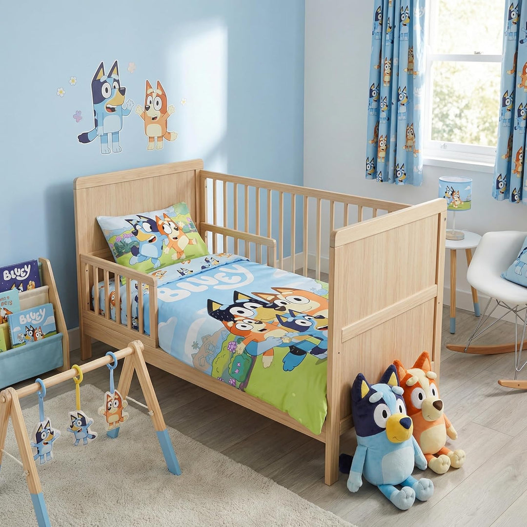 Bluey & Bingo Junior Bettwäsche-Set | Bettbezug 100x135 cm mit Kissenbezug 40x60 cm | Offizielles Bl