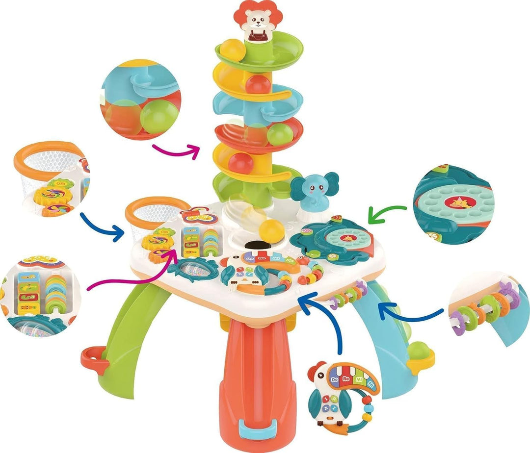Coil Aktivitätentisch für Babys und Kinder, interaktiver Kugelbahn- und Rutsche-Spieltisch, Lernspie