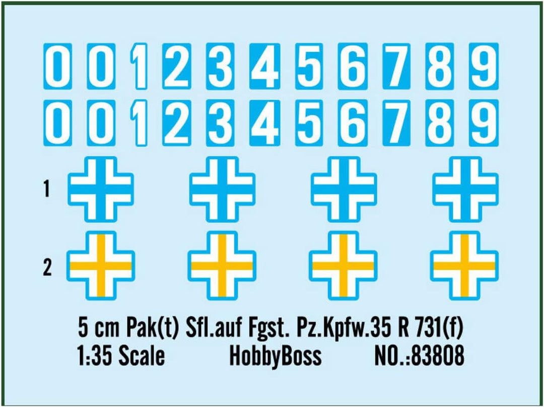 Hobby Boss 1/35 5 cm PAK auf FGST PZ.KPFW. 35R 731, HY83808, Mehrfarbig