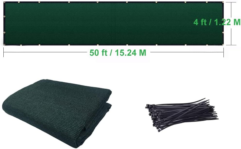 Zaunblende mit Kabelbinder, Sichtschutz für Gartenzaun Balkongeländer und Hof, Staubschutz HDPE Gewe