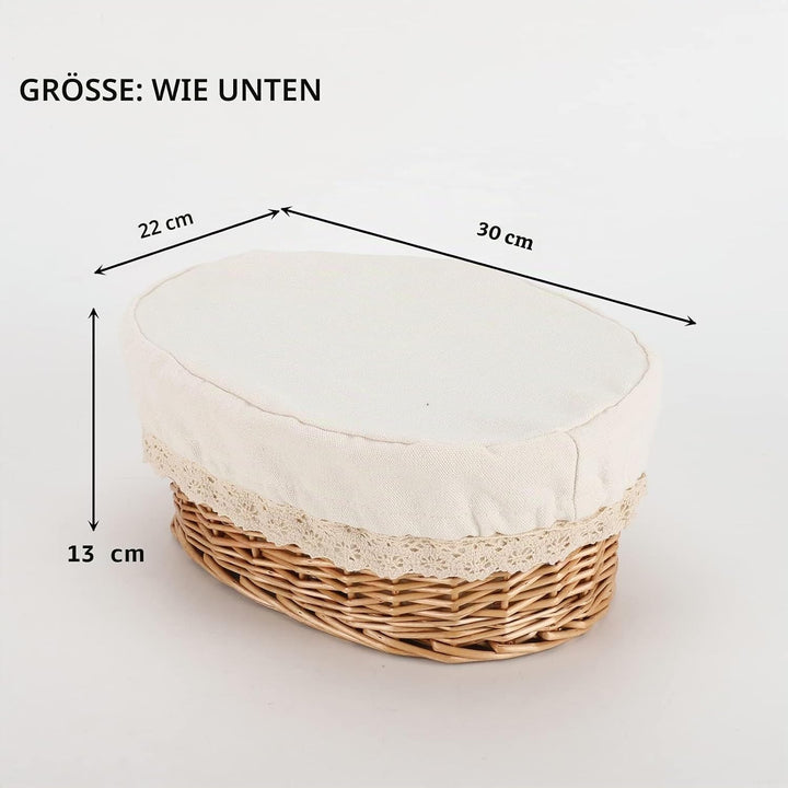 YAHUAN Runder Brotkorb zum Servieren von gewebten Brotkörben, Weidenkorb, Sauerteig-Gärkorb mit hera