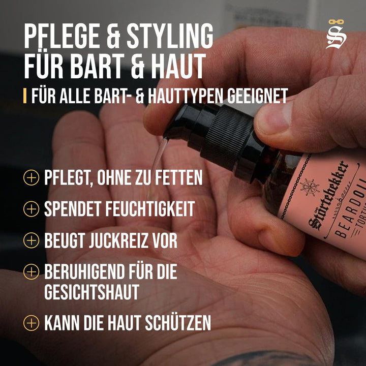 Störtebekker® Premium Bartöl Tortuga - tägliche Bartpflege für 3-Tage-Bart bis Vollbart - 50ml Beard