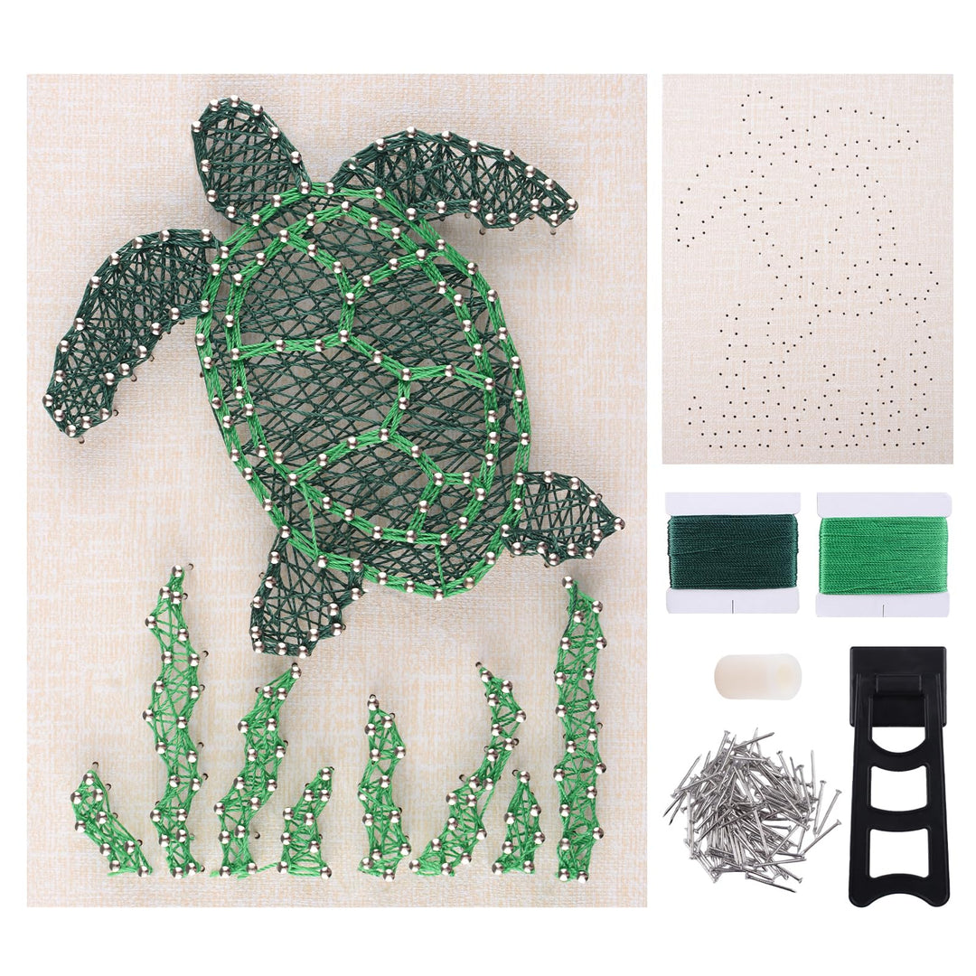 String Art Kit für Erwachsene, DIY Sea Turtle Craft Kit 3D Erwachsene Hobby Kits für Wanddekoration