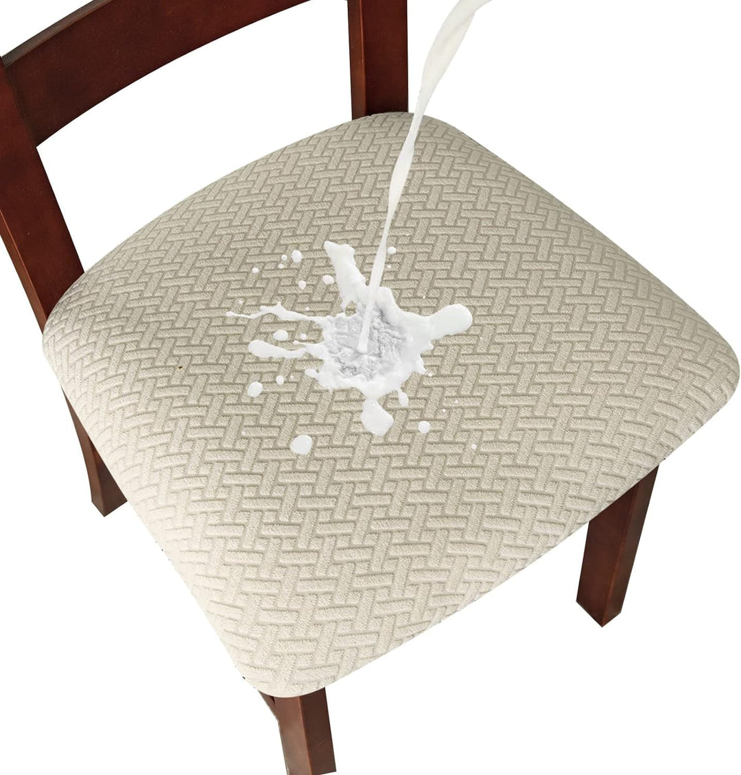 LANSHENG Stuhlbezug Sitzfläche Waschbarer Stretch Wasserdicht Jacquard Bezug für Stühle Esszimmerstu