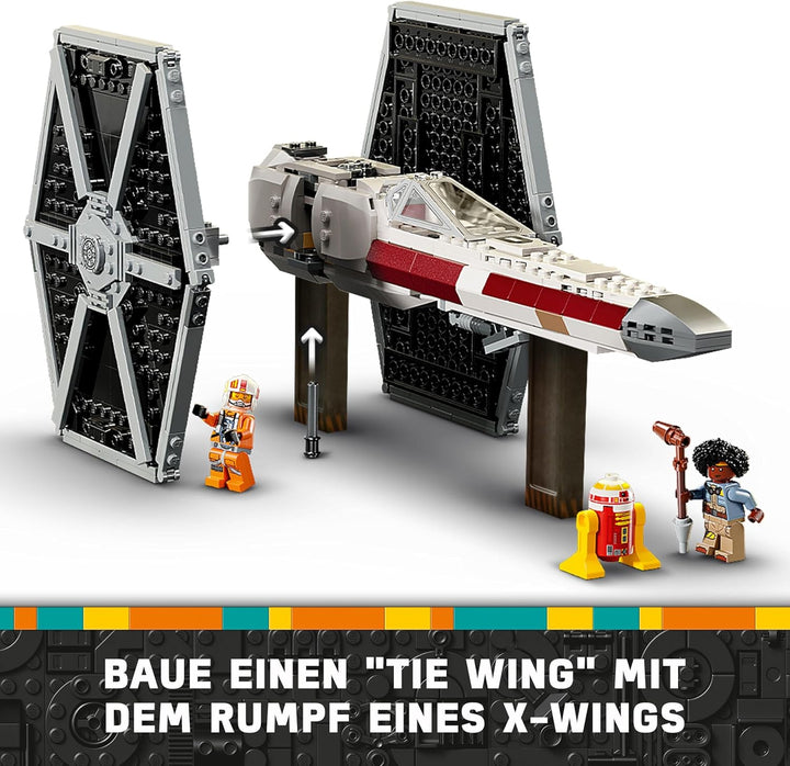 LEGO Star Wars Mashup aus TIE Fighter & X-Wing, baubare Spielzeug Sternjäger, Geschenkidee für Kinde