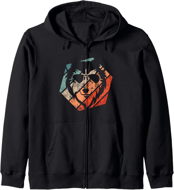 Wolf Retro Style Vintage Kapuzenjacke