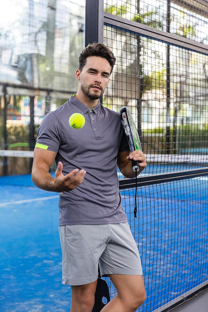 HUAKANG 3er Pack Poloshirt Herren Kurzarm Schnelltrocknend Atmungsaktives Tennis Poloshirt Herren So