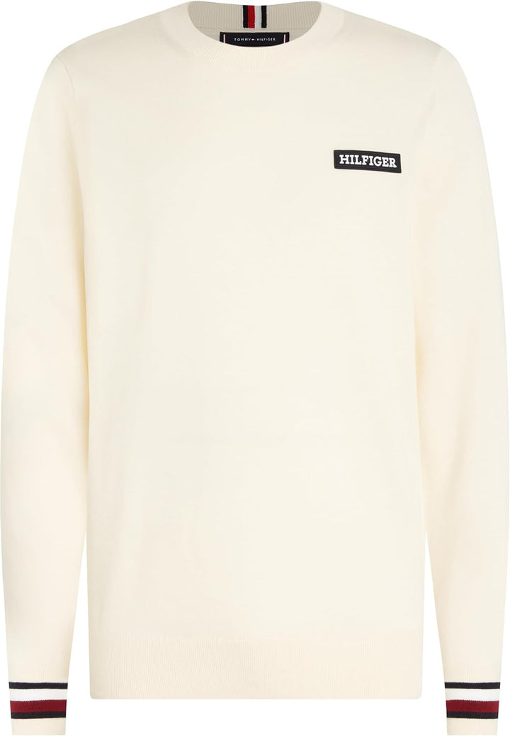 Tommy Hilfiger Herren Global Stripe Crew Nk Mw0mw33502 Pullover L Beige (Calico), L Beige (Calico)
