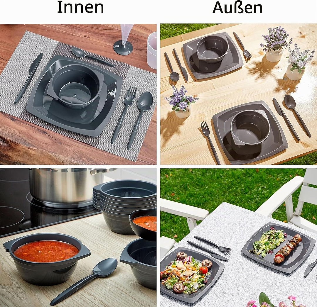 Grizzly Mehrweg Kaffeetassen Set I 30er Set Wiederverwendbares Anthrazit Kunststoffbecher I Stapelba
