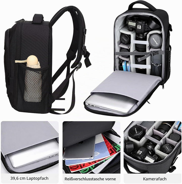 Kamerarucksack Fotorucksack Wasserdicht Kamera Rucksack mit Regenschutz Kameratasche für Spiegelrefl