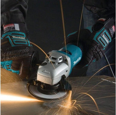 Makita 9565CR Winkelschleifer 125 mm, 1.400 W, Schwarz, Cyan, Silber mit Konstantelektronik, mit Kon