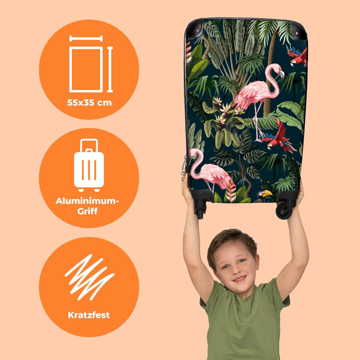NoBoringSuitcases.com® Koffer Handgepäck Trolley Rollkoffer Kleine Reisekoffer mit 4 Rollen - Jungti
