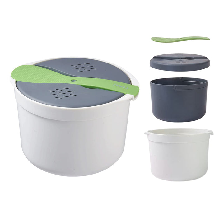 Mikrowellen Reiskocher, 2L Mikrowellen Dampfgarer für Mikrowelle Reis, PP in Lebensmittelqualität Mi