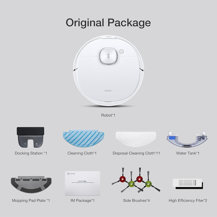 ECOVACS DEEBOT N8 Saugroboter mit Wischfunktion 2300Pa (Präzise dToF Lasernavigation, Teppicherkennu