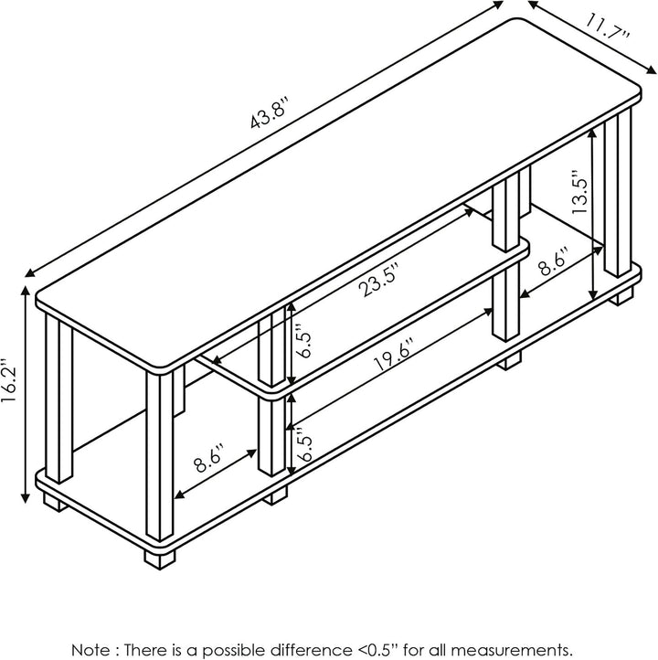 Furinno Entertainment/TV-Regal mit unterschiedlichen Ablageflächen, Walnuss/Braun, 29.72 x 111.25 x