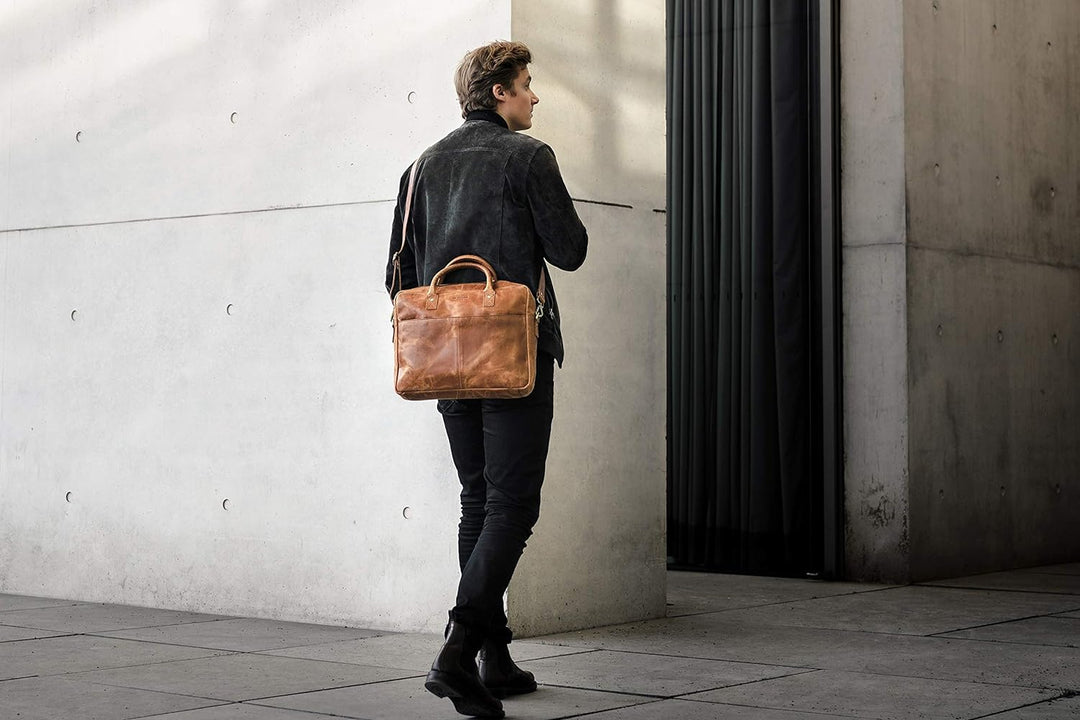 HOLZRICHTER BERLIN Briefcase Aktentasche (M). Handgefertigte grosse Tragetasche, Laptoptasche und Um