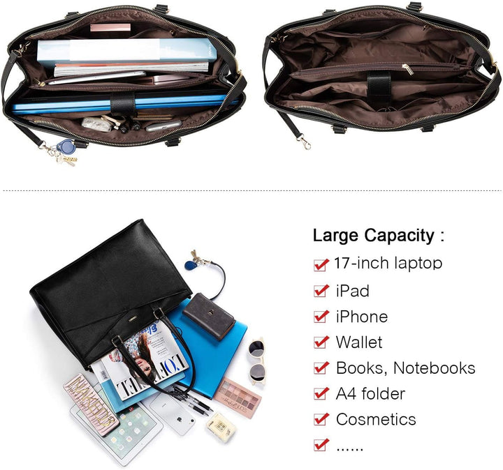 LOVEVOOK Laptoptasche Damen 17 Zoll, Handtasche Damen Arbeitstasche Lehrertasche Gross, Wasserdicht