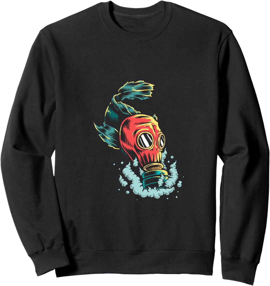 Fisch mit Maske Gasmaske, Gegen Umweltverschmutzung Shirt Sweatshirt