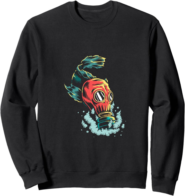 Fisch mit Maske Gasmaske, Gegen Umweltverschmutzung Shirt Sweatshirt