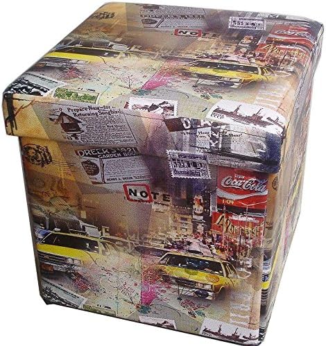 DanDiBo Hocker aus Kunstleder Sitzhocker 2009 Aufbewahrungsbox 40 cm Sitzwürfel Truhe Korb