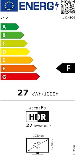 CHIQ L32H8CG 32 Zoll TV, Smart TV, FHD, Rahmenlos Metallschwarz, HDR10&HLG, Triple Tuner(DVB-T2/S2/C