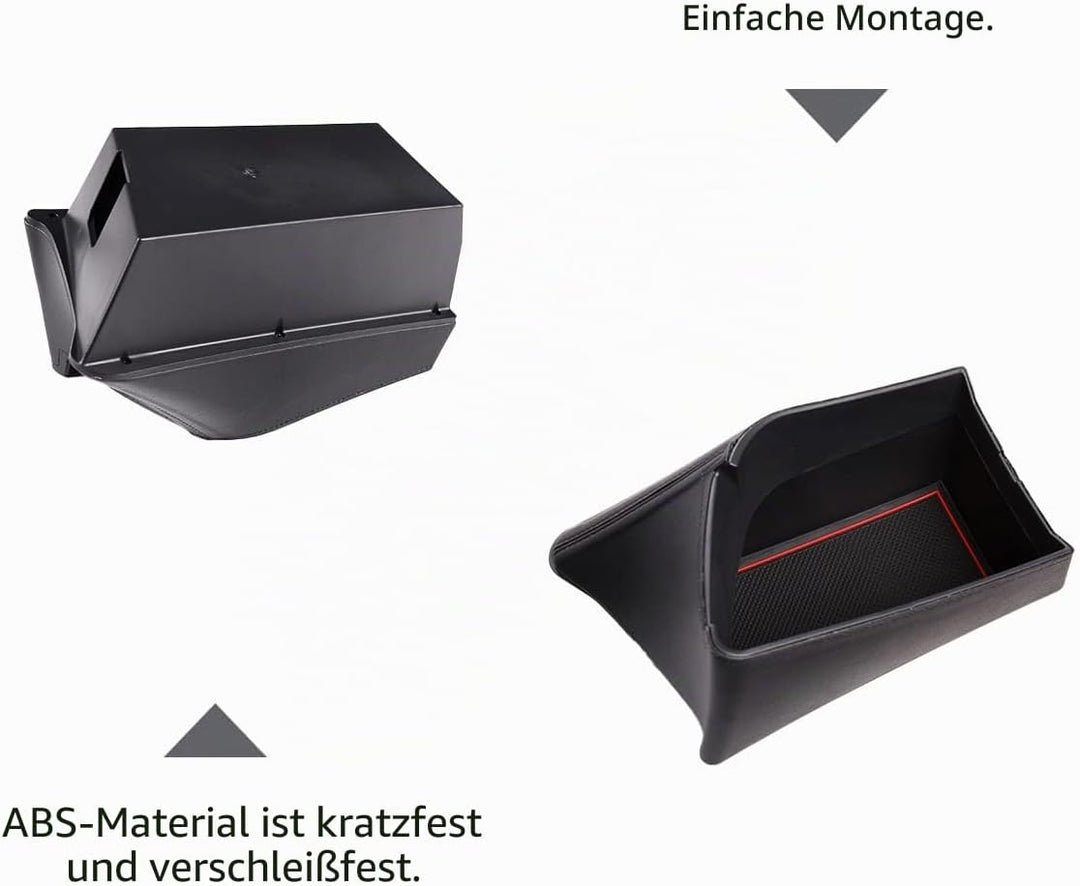 DIYUCAR Echtleder Mittelarmlehne Aufbewahrungsbox Container Tablett Für X1 F48 2016-2019 X2 F47 2018